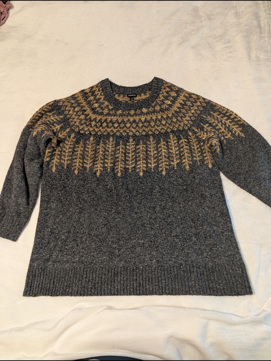 torrid Sweaters - Torrid Gray Fair Isle Crewneck Sweater with Copper Pattern